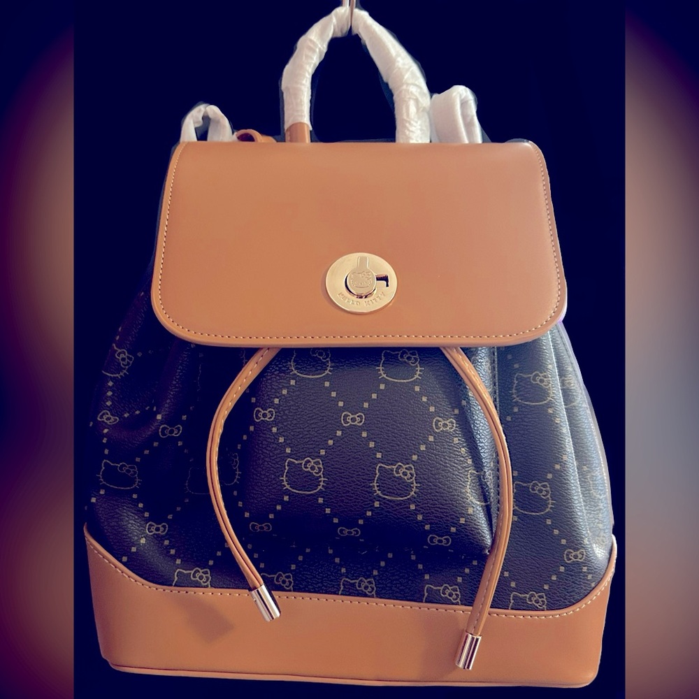 Sanrio Tan and Black Hello Kitty Drawstring Backpack